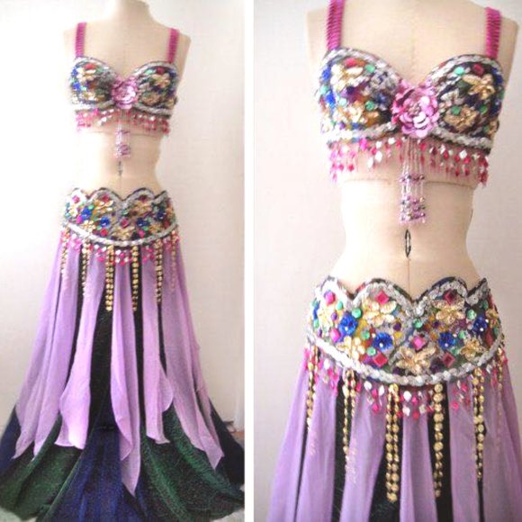 Ameynra Belly Dance Costume Multicolor Size M New - Picture 1 of 1